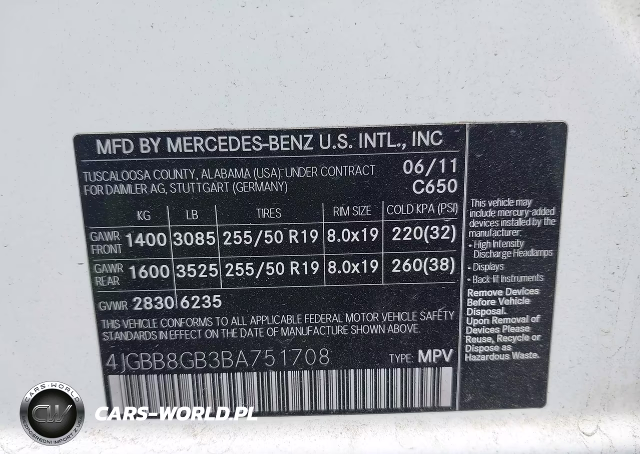 2011 Mercedes-Benz Ml 350 4Matic VIN:4JGBB8GB3BA751708 - 9