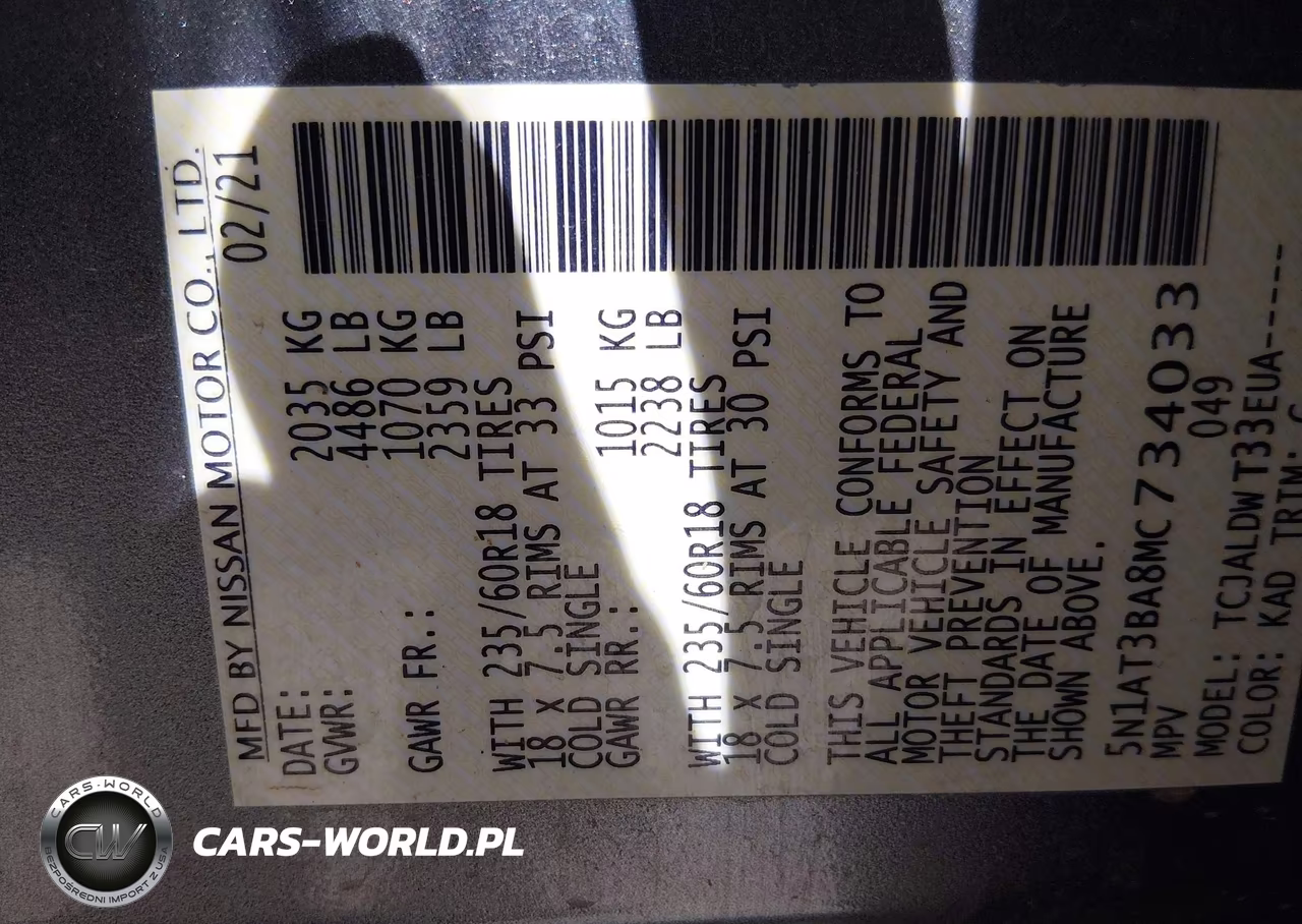 2021 Nissan Rogue Sv Fwd VIN:5N1AT3BA8MC734033 - 9