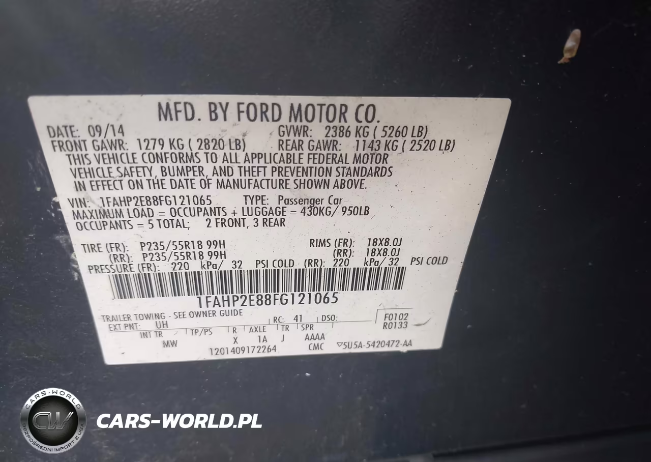 2015 Ford Taurus Sel VIN:1FAHP2E88FG121065 - 9