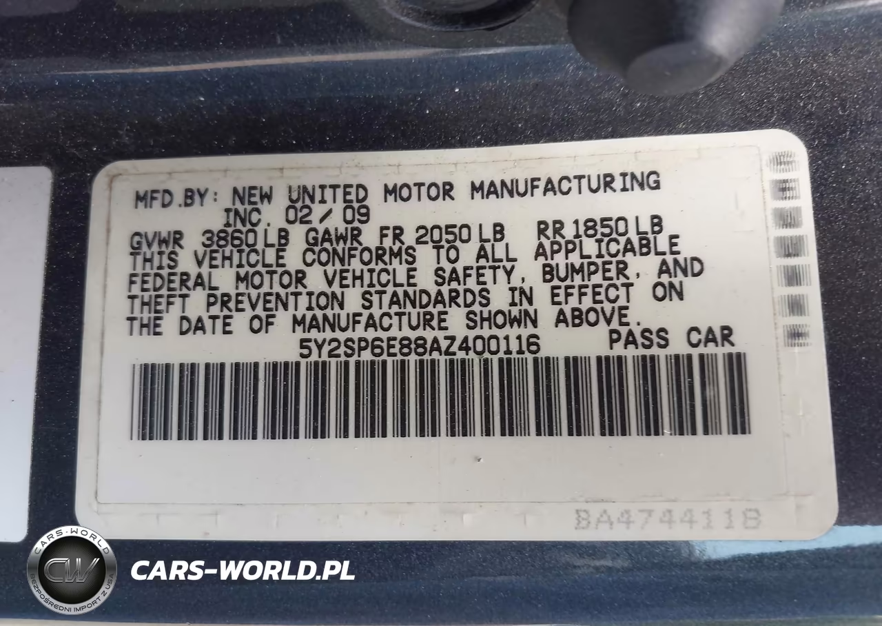 2010 Pontiac Vibe VIN:5Y2SP6E88AZ400116 - 9