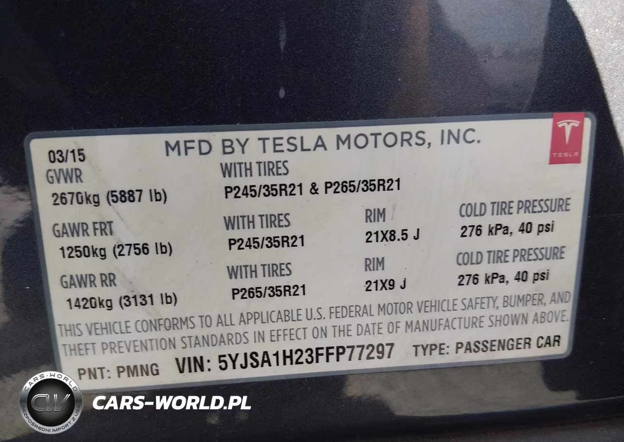 2015 Tesla Model S 70D-85D-P85D VIN:5YJSA1H23FFP77297 - 9