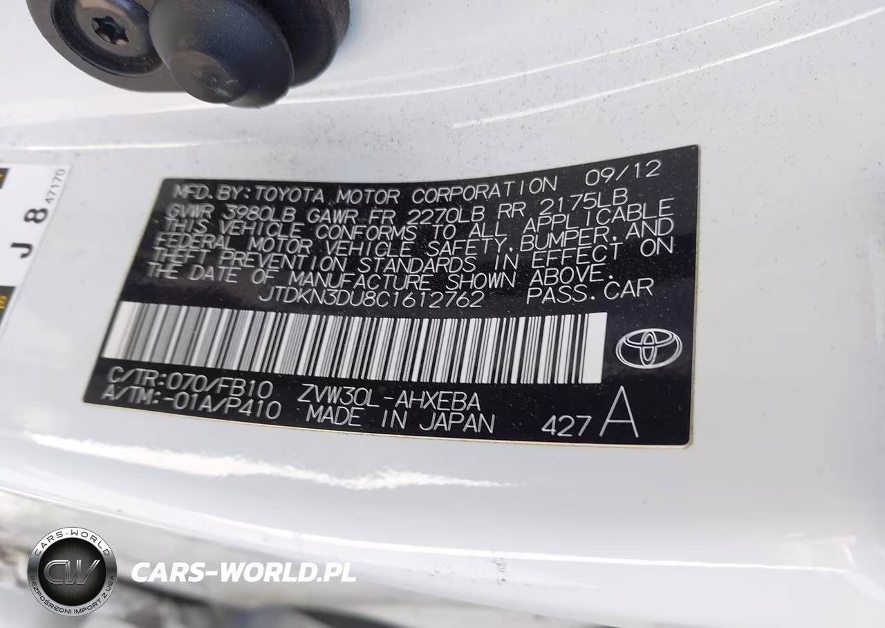 2012 Toyota Prius Three VIN:JTDKN3DU8C1612762 - 9