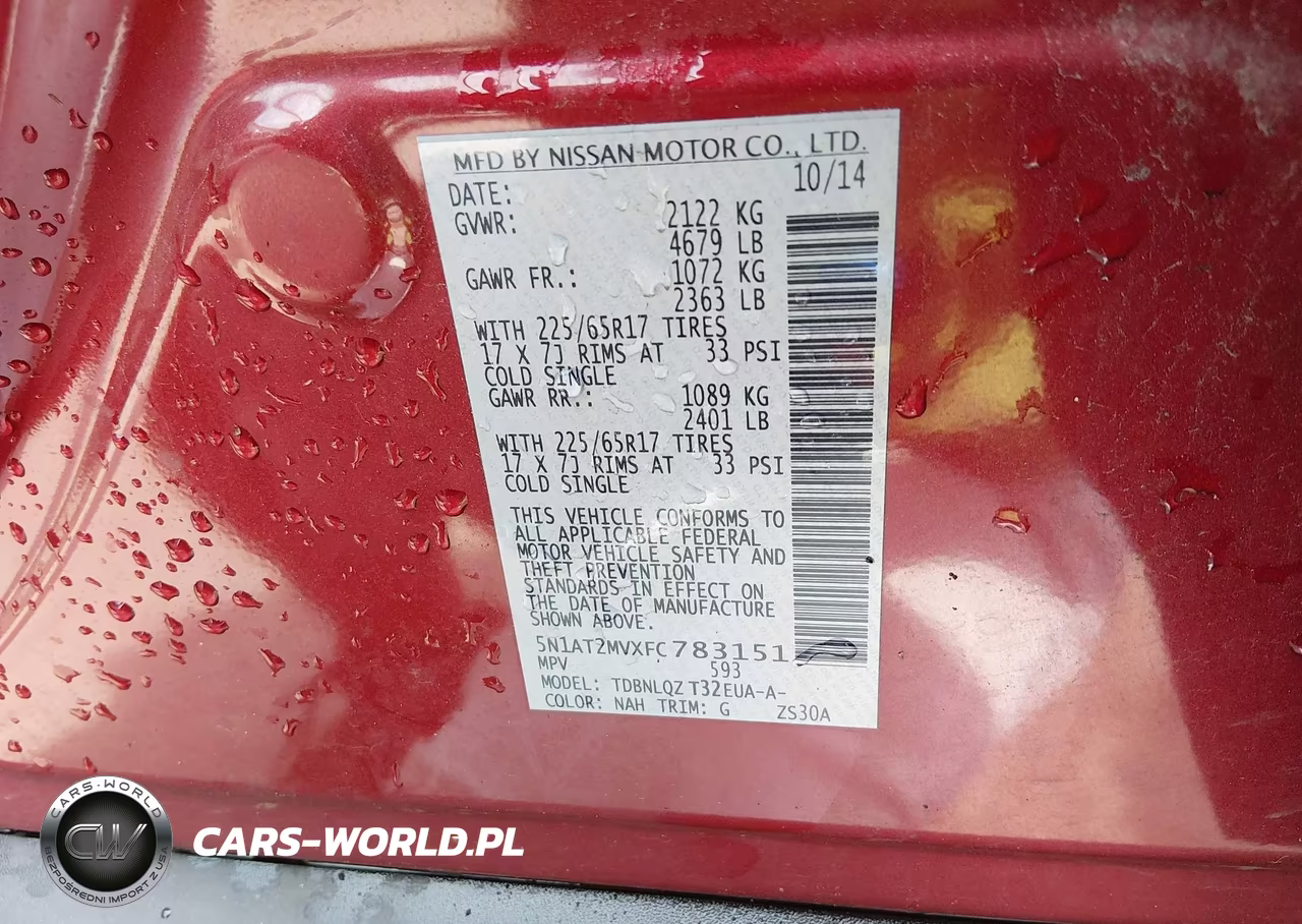 2015 Nissan Rogue Sv VIN:5N1AT2MVXFC783151 - 9