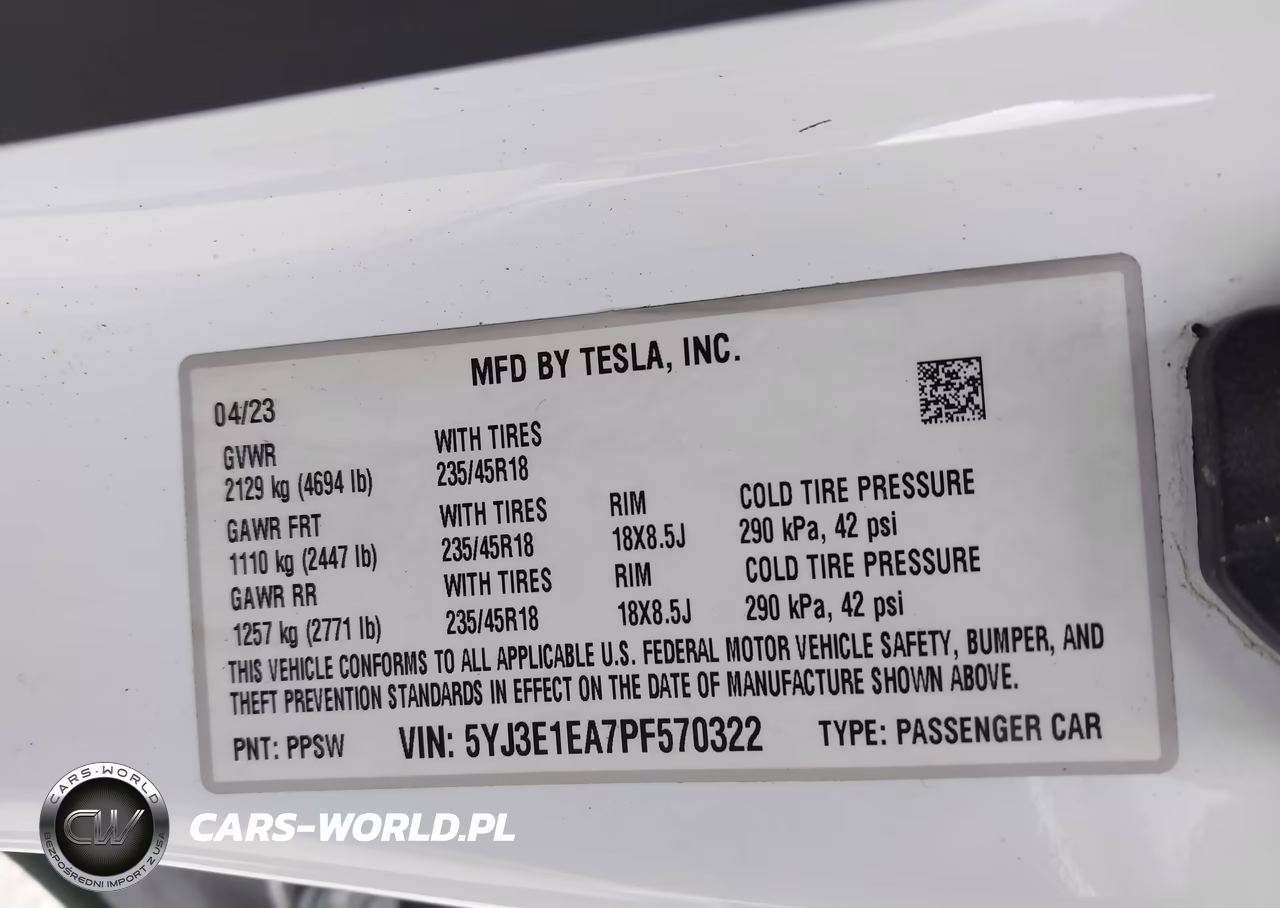 2023 Tesla Model 3 Rear-Wheel Drive VIN:5YJ3E1EA7PF570322 - 9