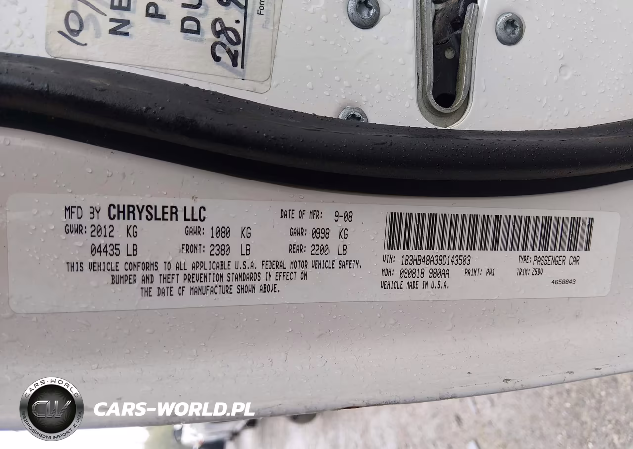 2009 Dodge Caliber Sxt VIN:1B3HB48A39D143503 - 9