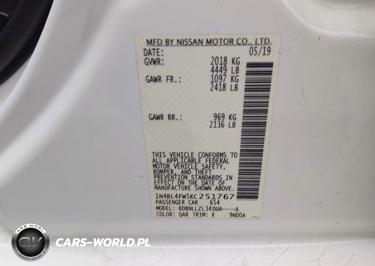 2019 Nissan Altima 2.5 Platinum VIN:1N4BL4FW5KC251767 - 9