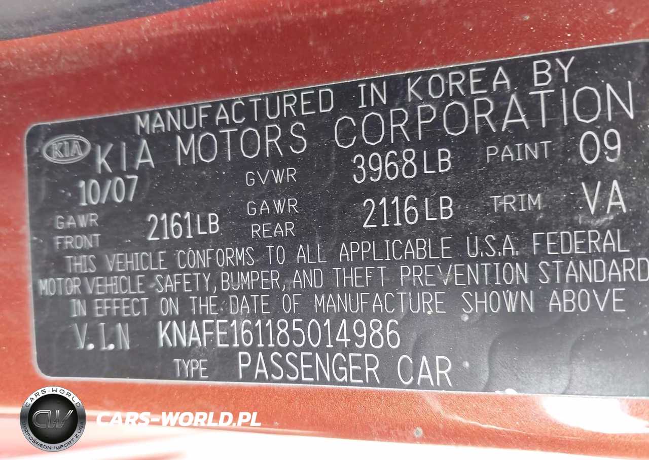 2008 Kia Spectra5 Sx VIN:KNAFE161185014986 - 9