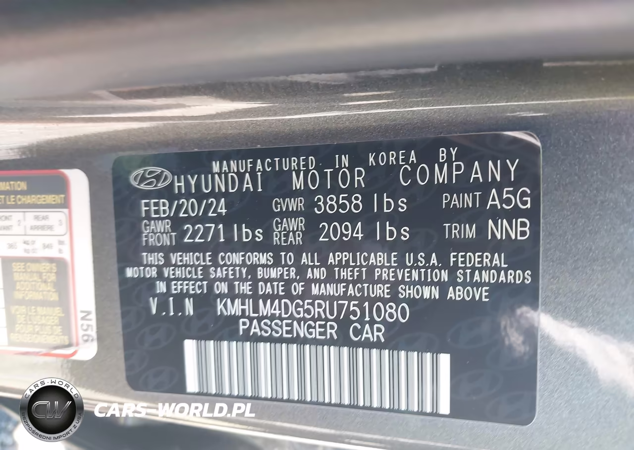 2024 Hyundai Elantra Sel VIN:KMHLM4DG5RU751080 - 9