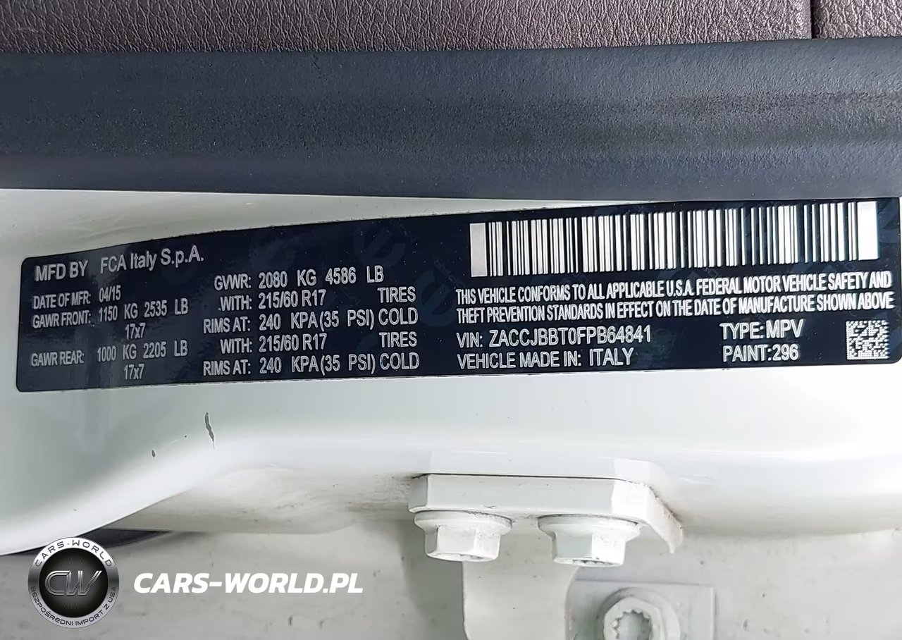 2015 Jeep Renegade Latitude VIN:ZACCJBBT0FPB64841 - 9