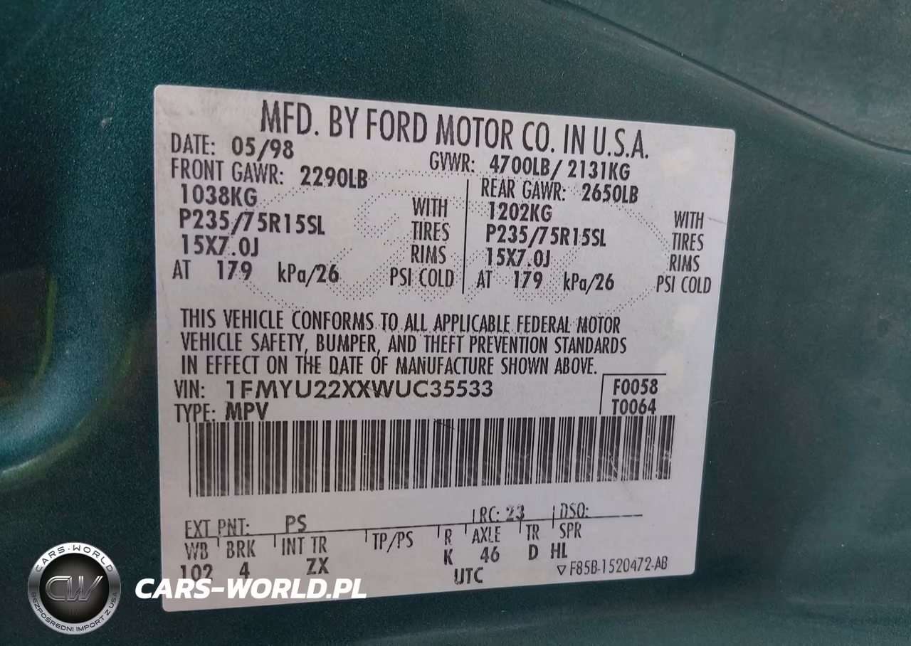 1998 Ford Explorer VIN:1FMYU22XXWUC35533 - 9