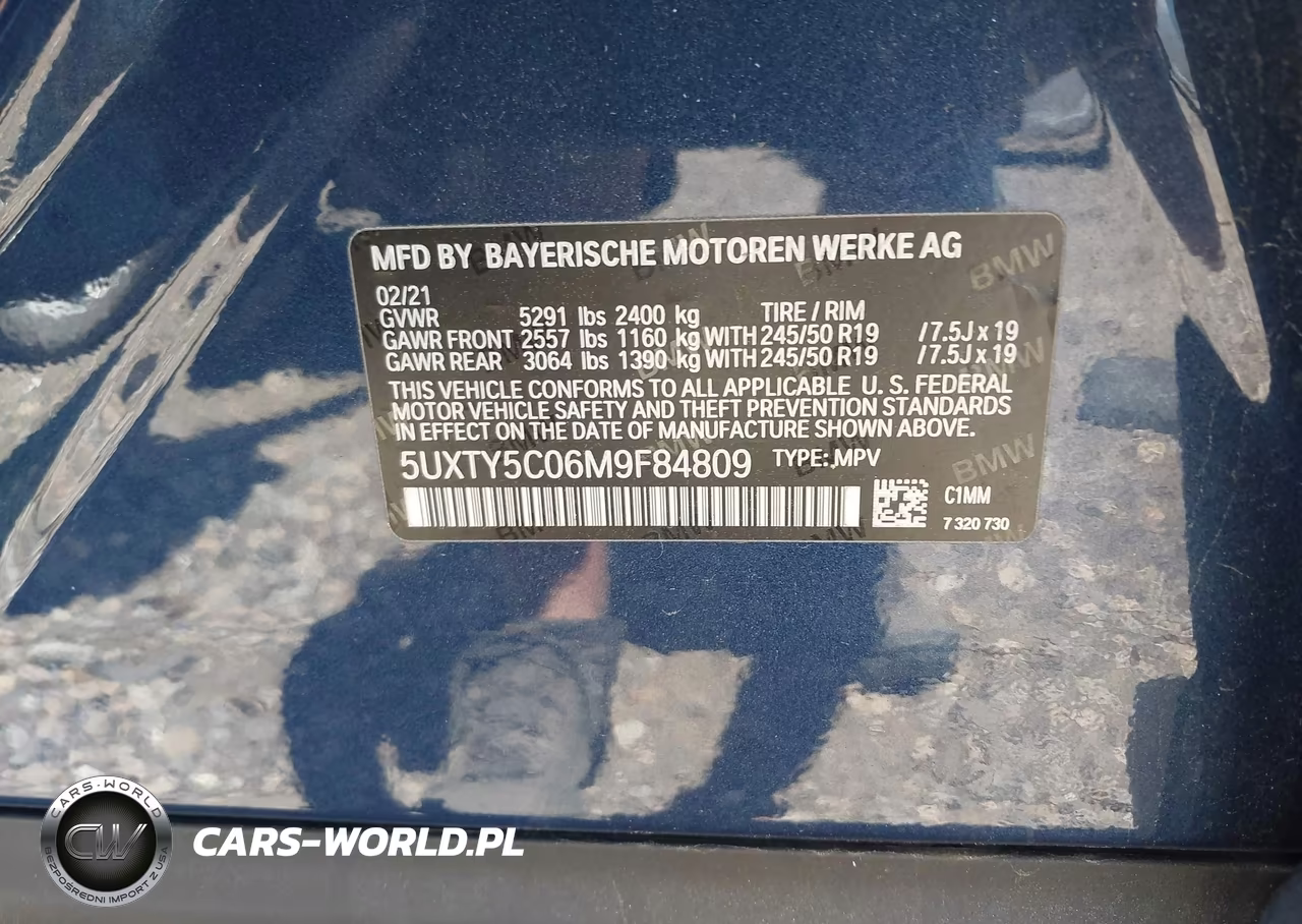 2021 BMW X3 xDrive30I VIN:5UXTY5C06M9F84809 - 9