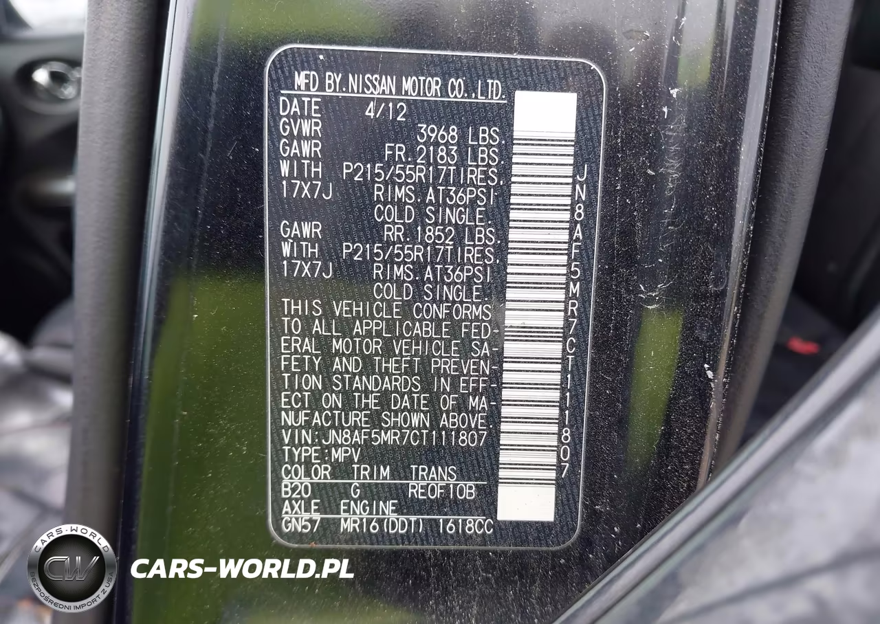 2012 Nissan Juke Sl VIN:JN8AF5MR7CT111807 - 9