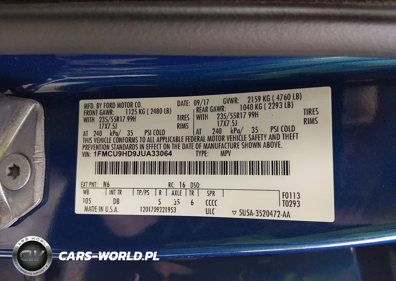 2018 Ford Escape Sel VIN:1FMCU9HD9JUA33064 - 9