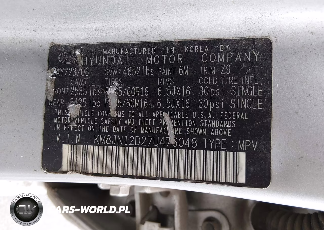 2007 Hyundai Tucson Limited-Se VIN:KM8JN12D27U476048 - 9
