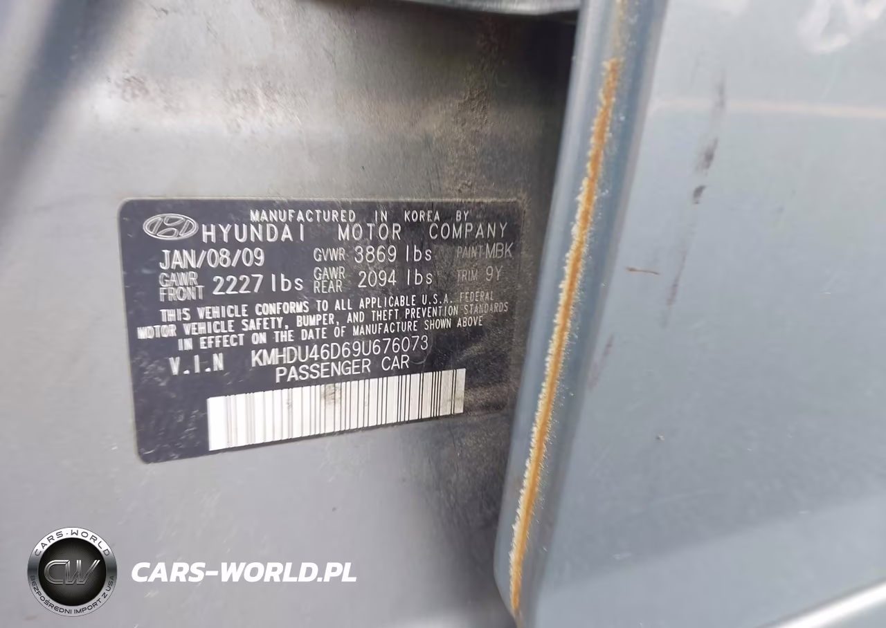 2009 Hyundai Elantra Se VIN:KMHDU46D69U676073 - 9