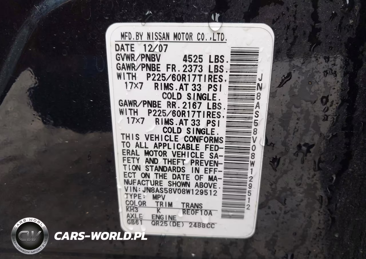 2008 Nissan Rogue Sl VIN:JN8AS58V08W129512 - 9