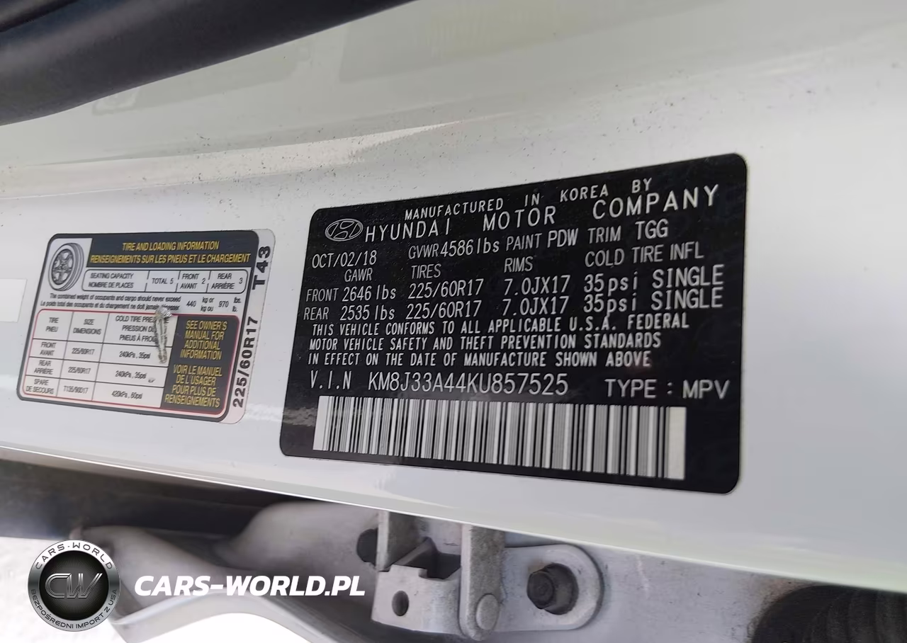 2019 Hyundai Tucson Value VIN:KM8J33A44KU857525 - 9