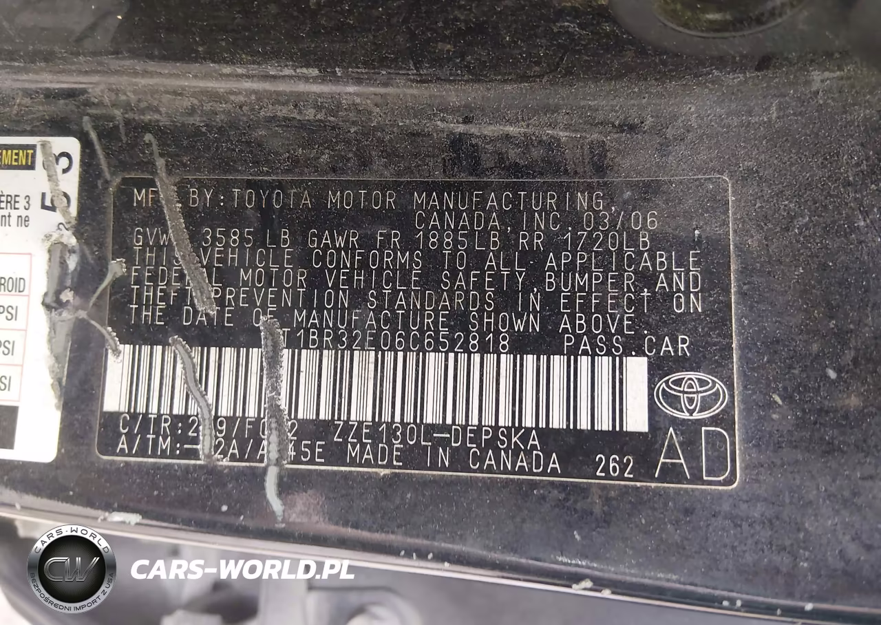 2006 Toyota Corolla S VIN:2T1BR32E06C652818 - 9