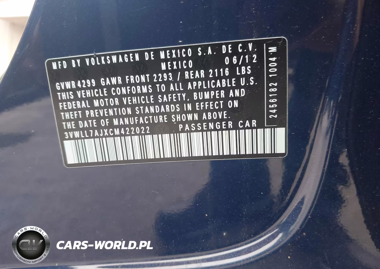 2012 Volkswagen Jetta 2.0L Tdi VIN:3VWLL7AJXCM422022 - 9