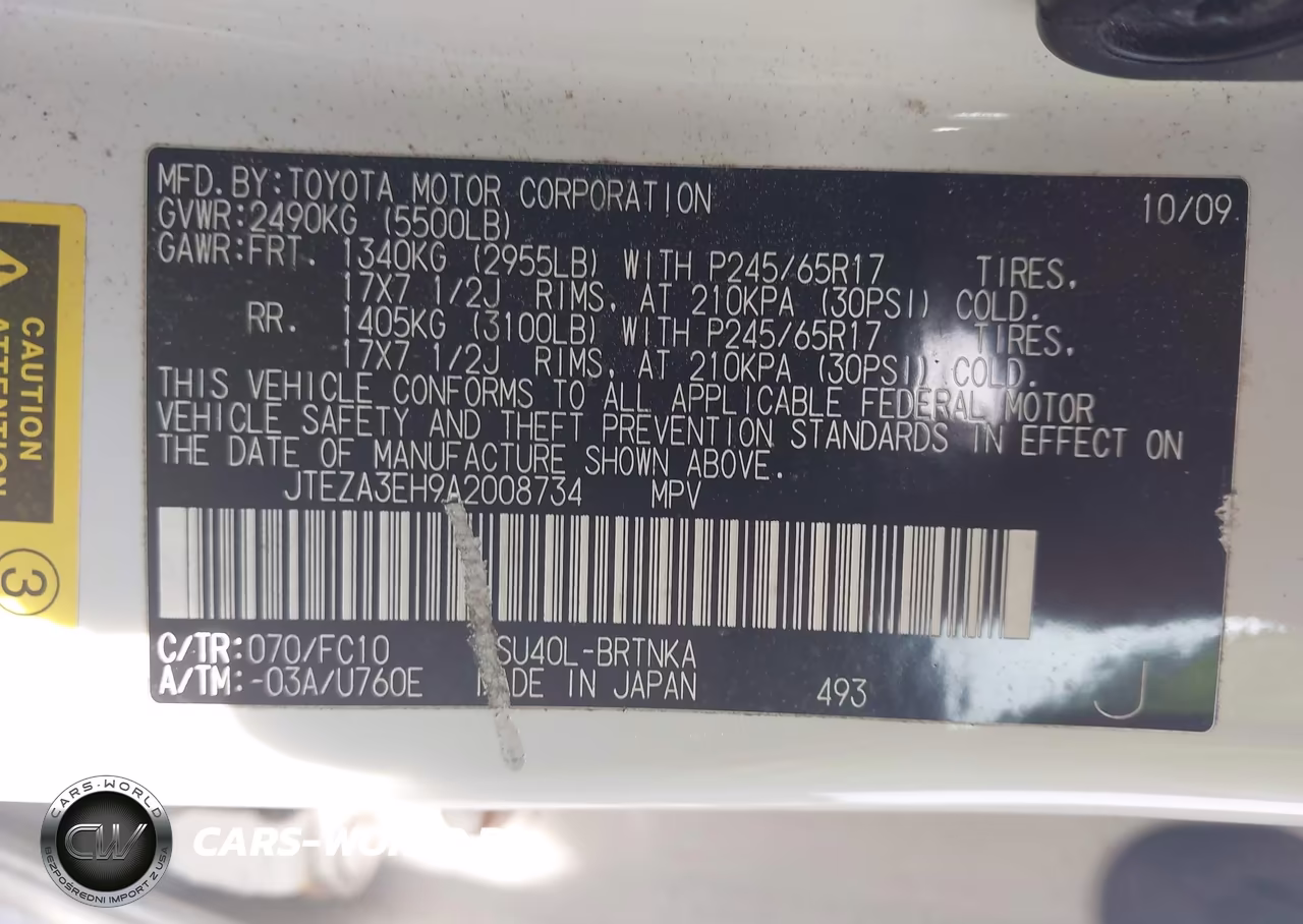 2010 Toyota Highlander VIN:JTEZA3EH9A2008734 - 9