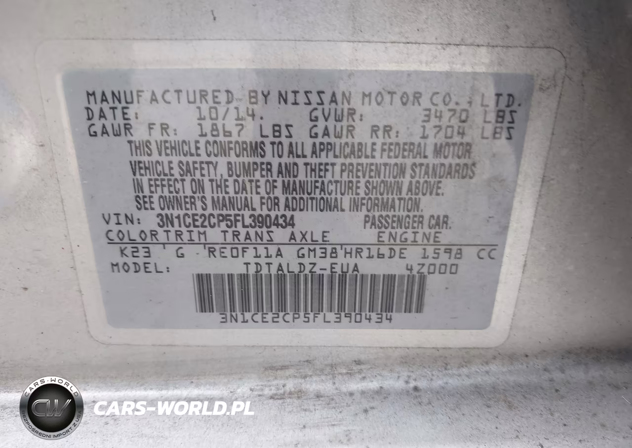 2015 Nissan Versa Note Sv VIN:3N1CE2CP5FL390434 - 9