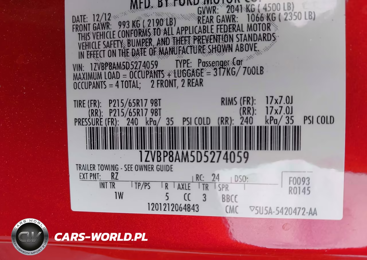 2013 Ford Mustang V6 VIN:1ZVBP8AM5D5274059 - 9