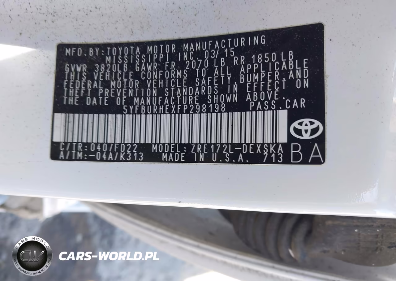 2015 Toyota Corolla S VIN:5YFBURHEXFP298198 - 9