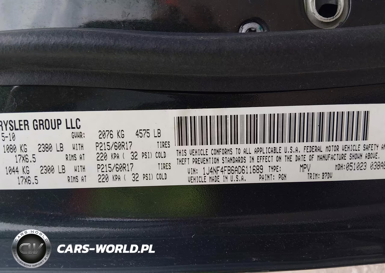 2010 Jeep Compass Sport VIN:1J4NF4FB6AD611689 - 9