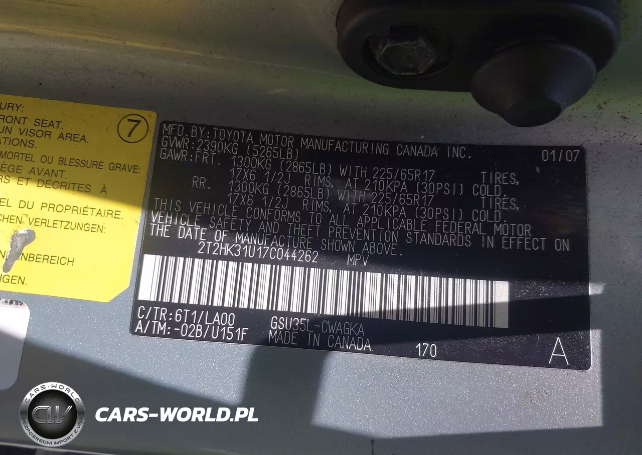 2007 Lexus Rx 350 VIN:2T2HK31U17C044262 - 9