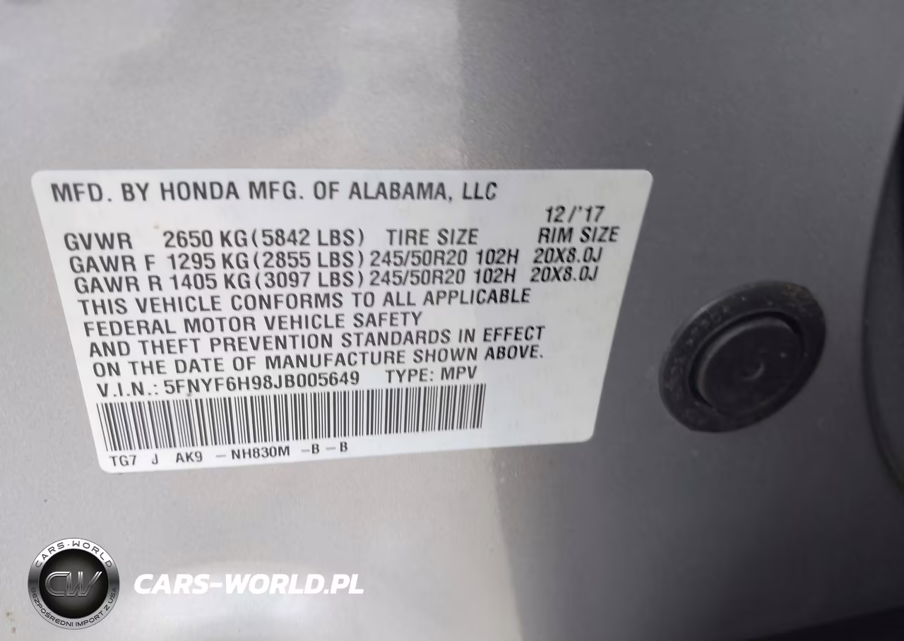 2018 Honda Pilot Touring VIN:5FNYF6H98JB005649 - 9