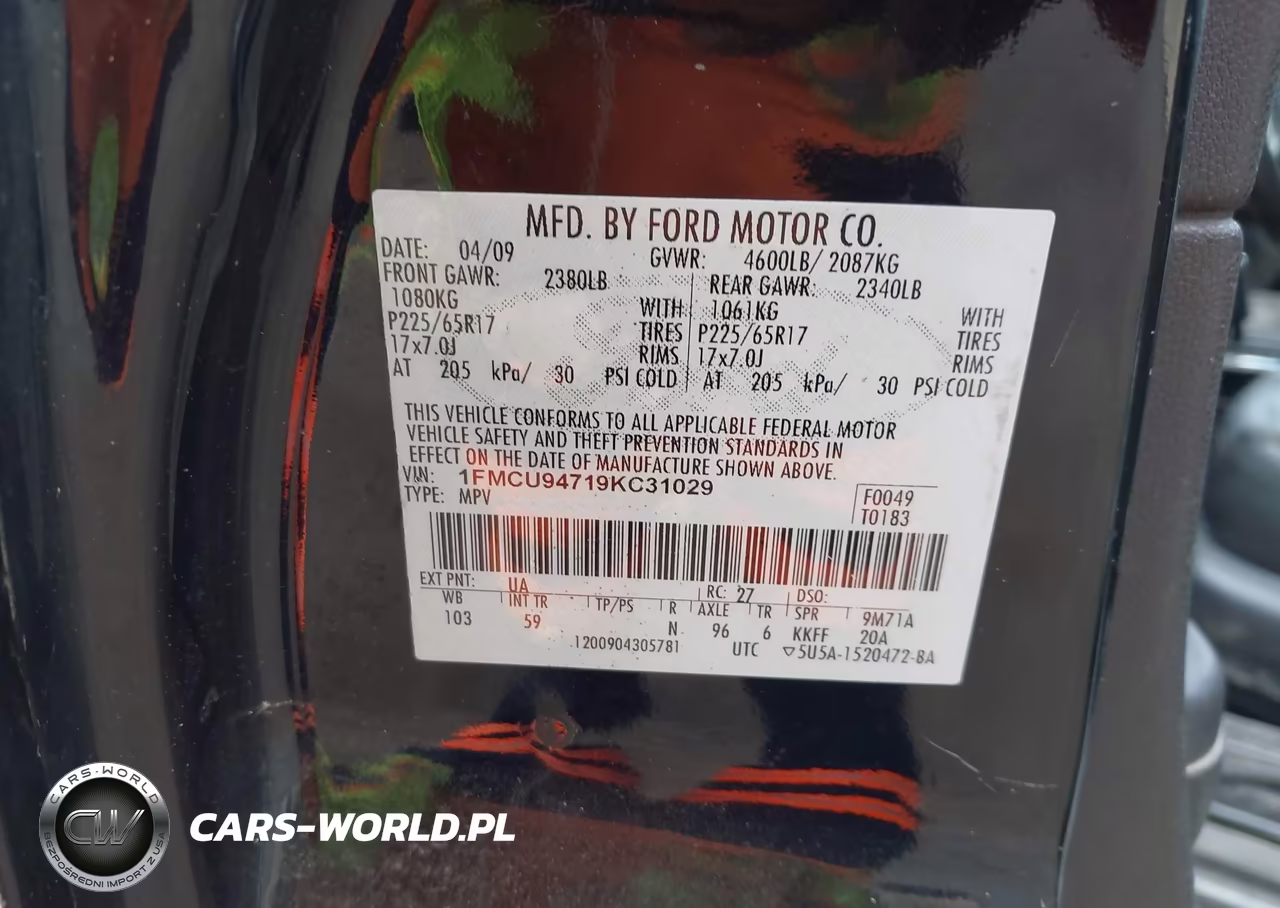 2009 Ford Escape Limited VIN:1FMCU94719KC31029 - 9