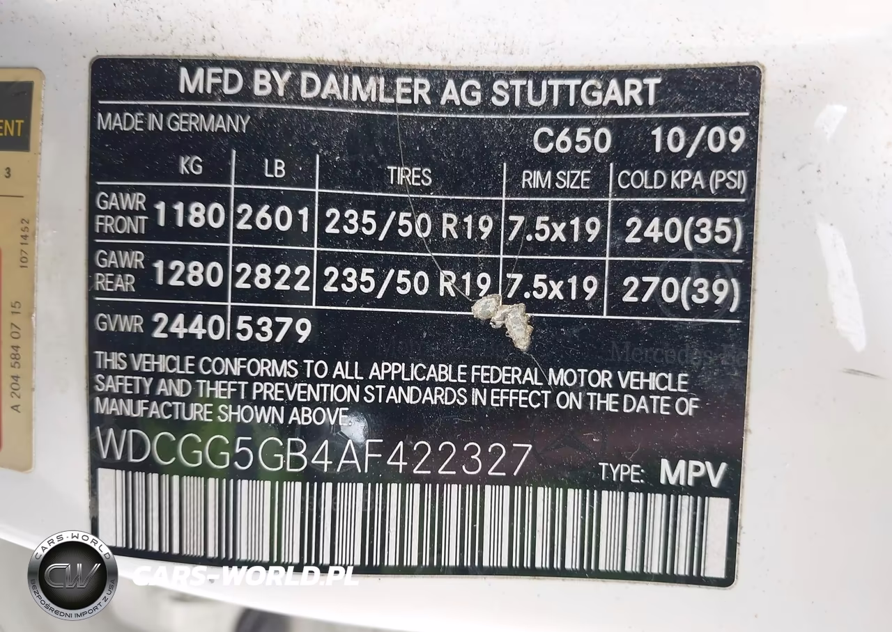 2010 Mercedes-Benz Glk 350 VIN:WDCGG5GB4AF422327 - 9