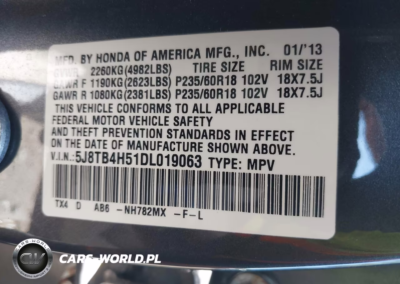 2013 Acura Rdx VIN:5J8TB4H51DL019063 - 9