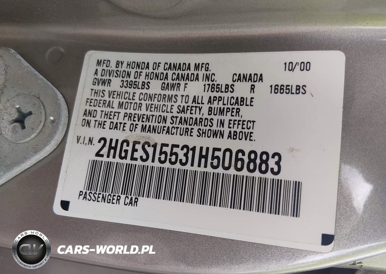 2001 Honda Civic Lx VIN:2HGES15531H506883 - 9