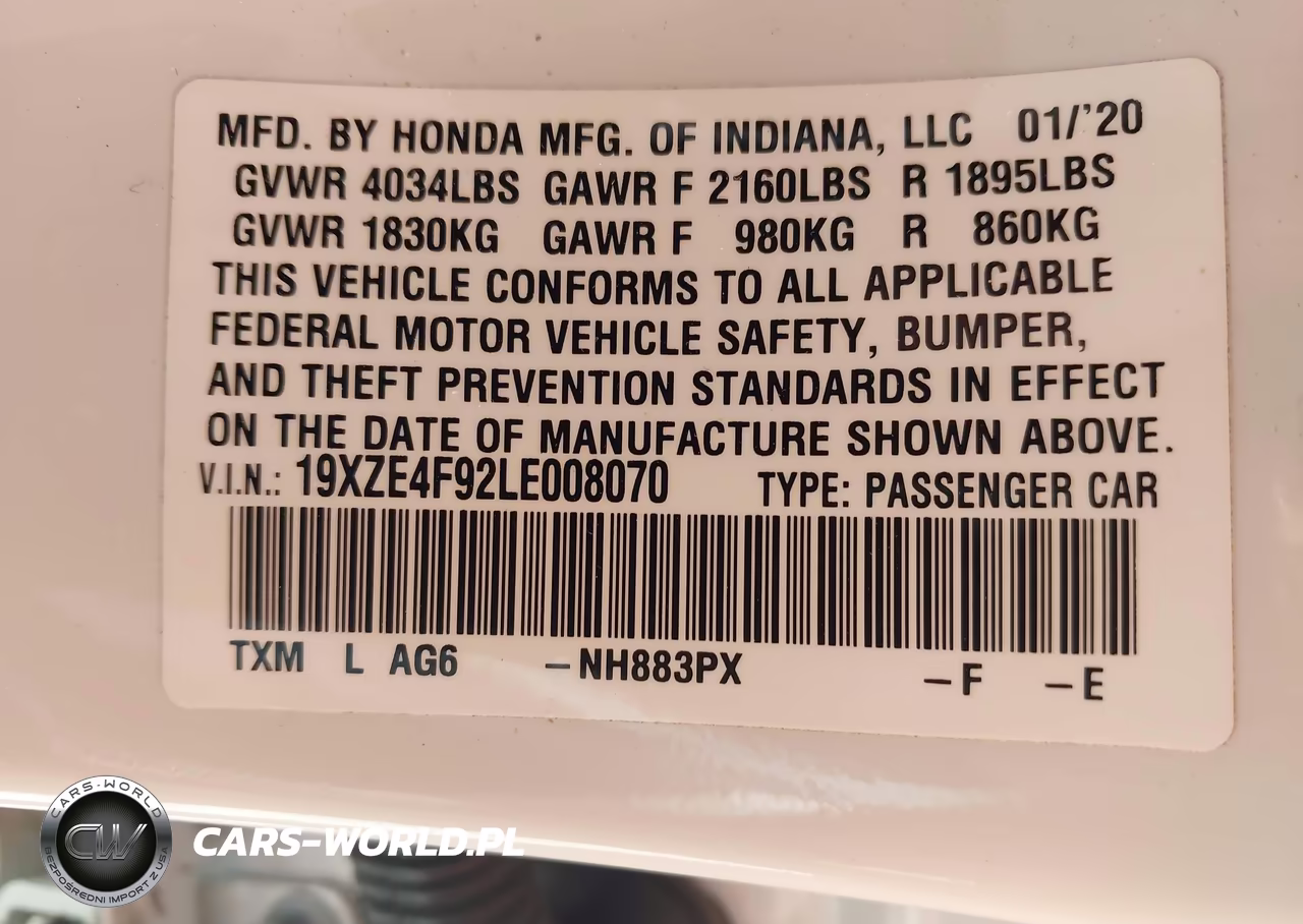 2020 Honda Insight Touring VIN:19XZE4F92LE008070 - 9