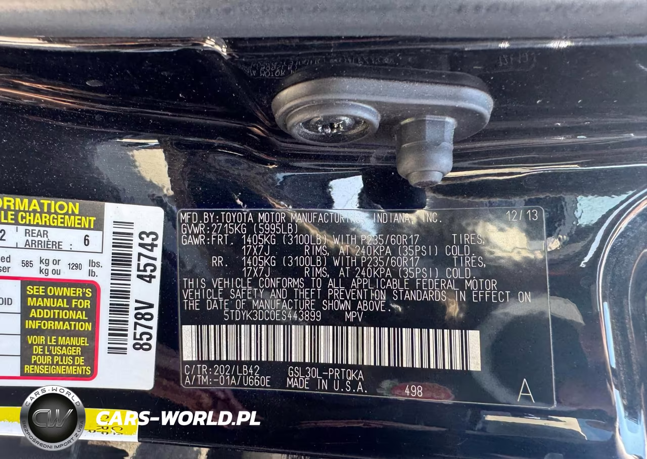 2014 Toyota Sienna Xle 8-Passenger VIN:5TDYK3DC0ES443899 - 9