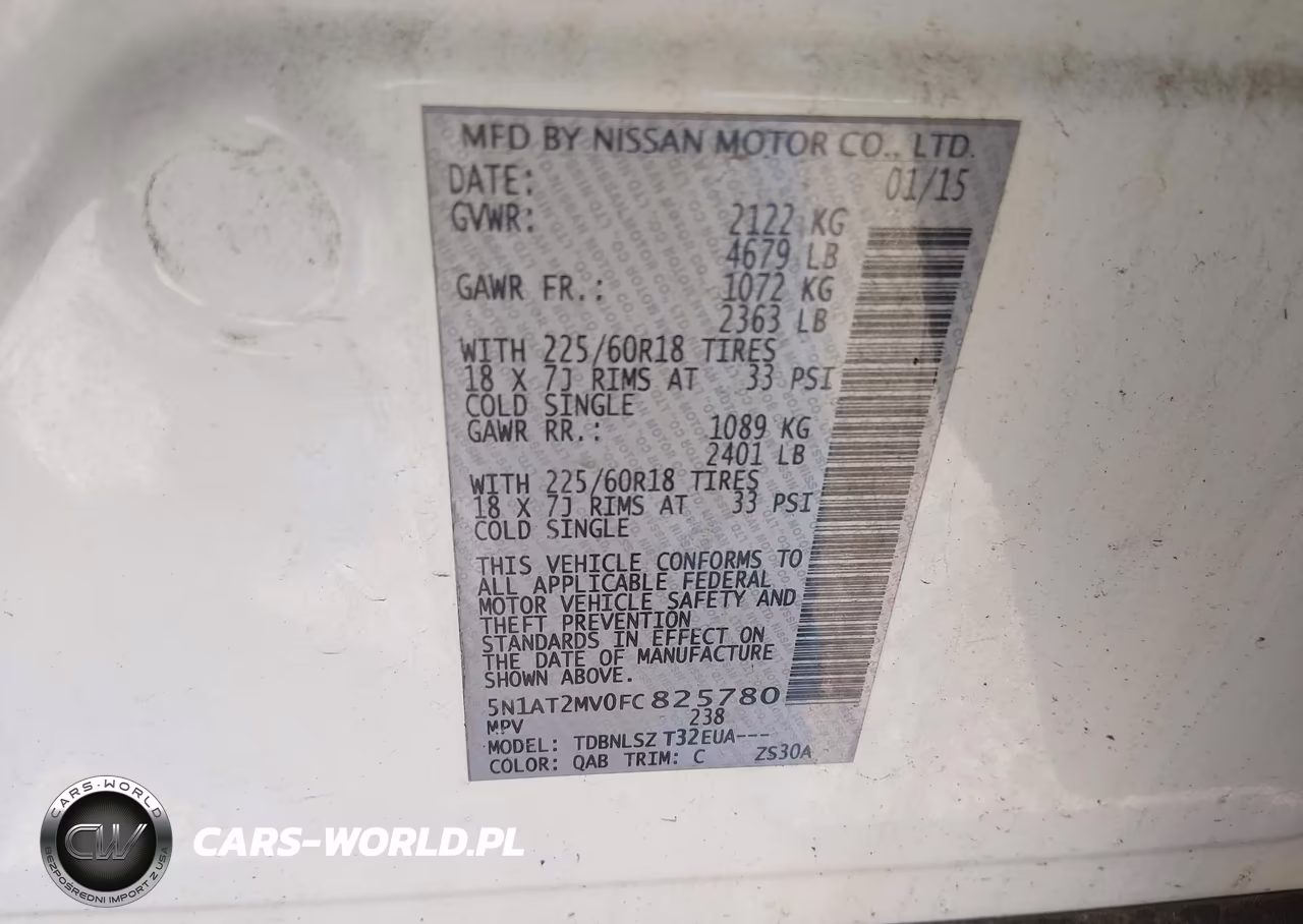 2015 Nissan Rogue Sl VIN:5N1AT2MV0FC825780 - 9