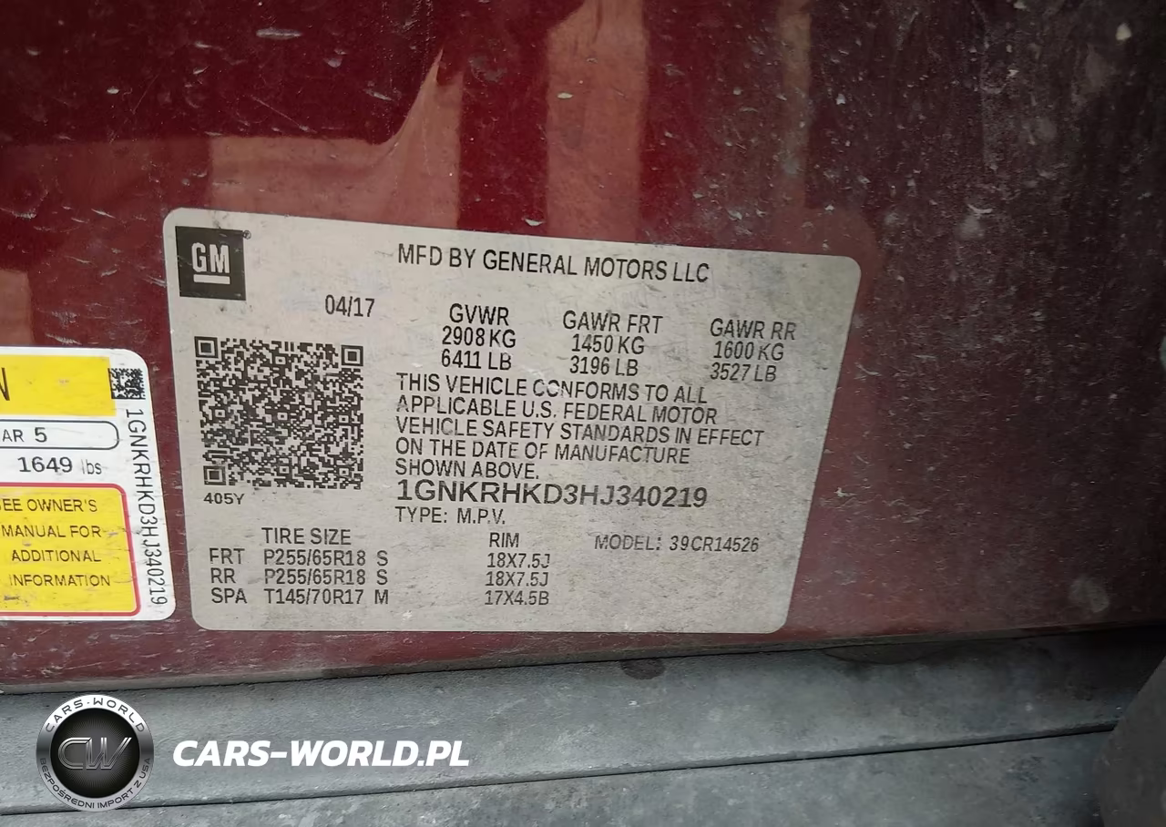 2017 Chevrolet Traverse 2Lt VIN:1GNKRHKD3HJ340219 - 9