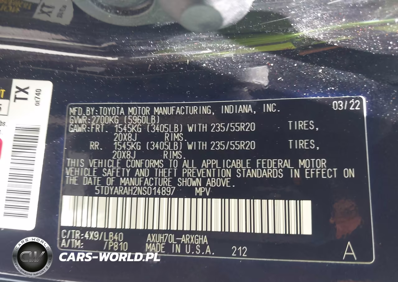 2022 Toyota Highlander Hybrid Limited VIN:5TDYARAH2NS014897 - 9