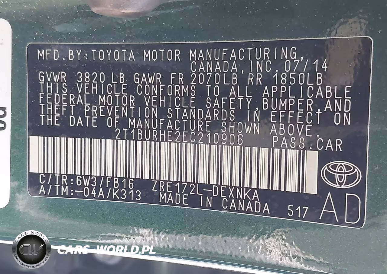 2014 Toyota Corolla Le VIN:2T1BURHE2EC210906 - 9