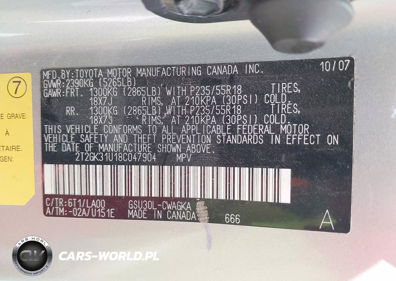 2008 Lexus Rx 350 VIN:2T2GK31U18C047904 - 9