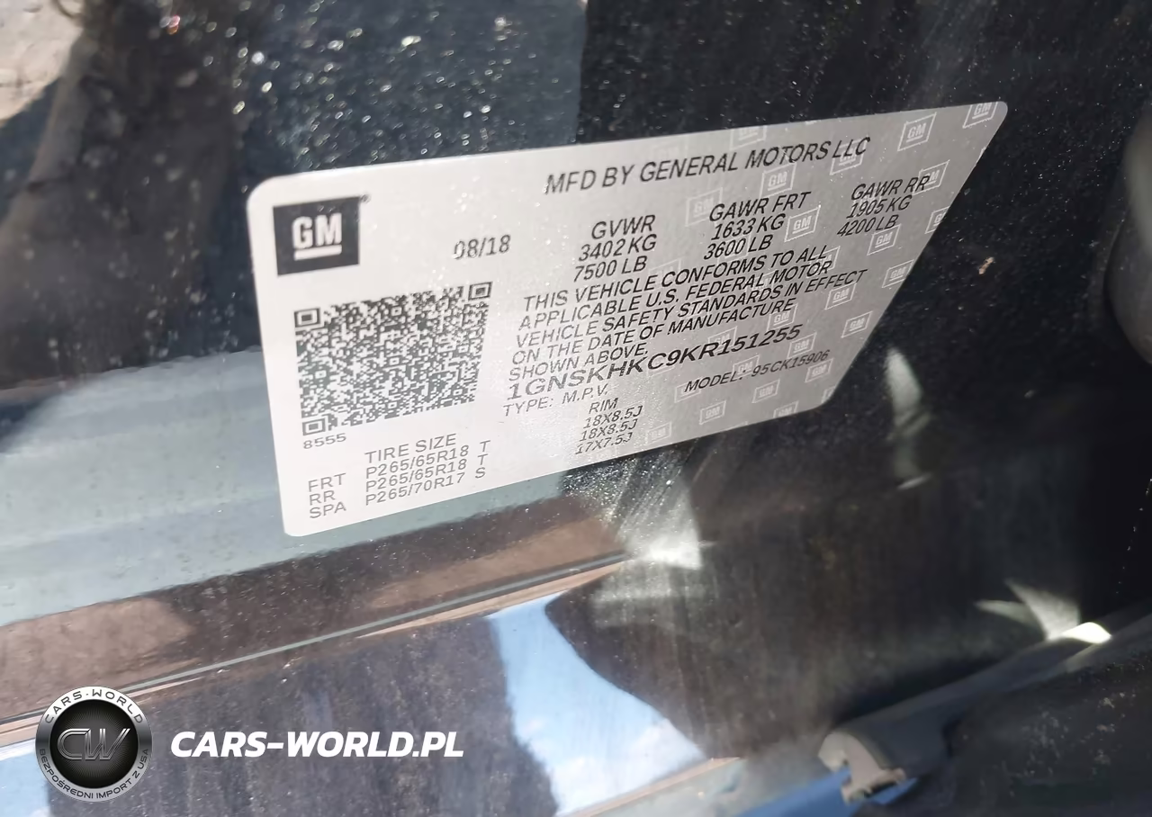 2019 Chevrolet Suburban Lt VIN:1GNSKHKC9KR151255 - 9