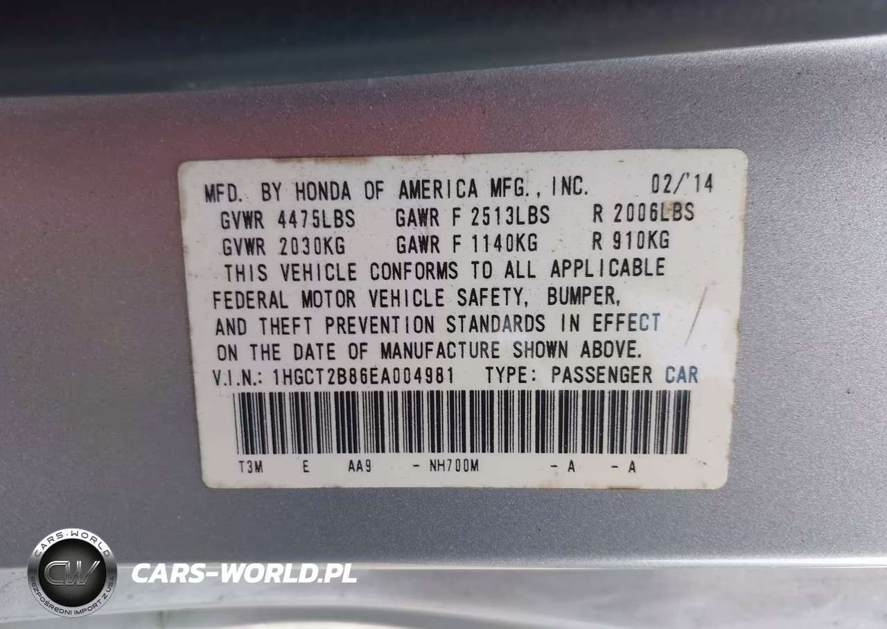 2014 Honda Accord Ex-L V-6 VIN:1HGCT2B86EA004981 - 9