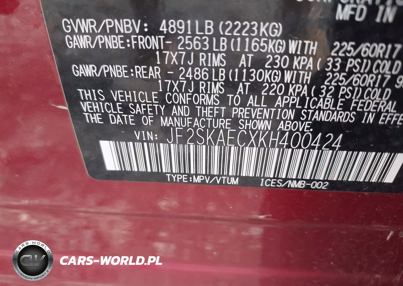 2019 Subaru Forester Premium VIN:JF2SKAECXKH400424 - 9