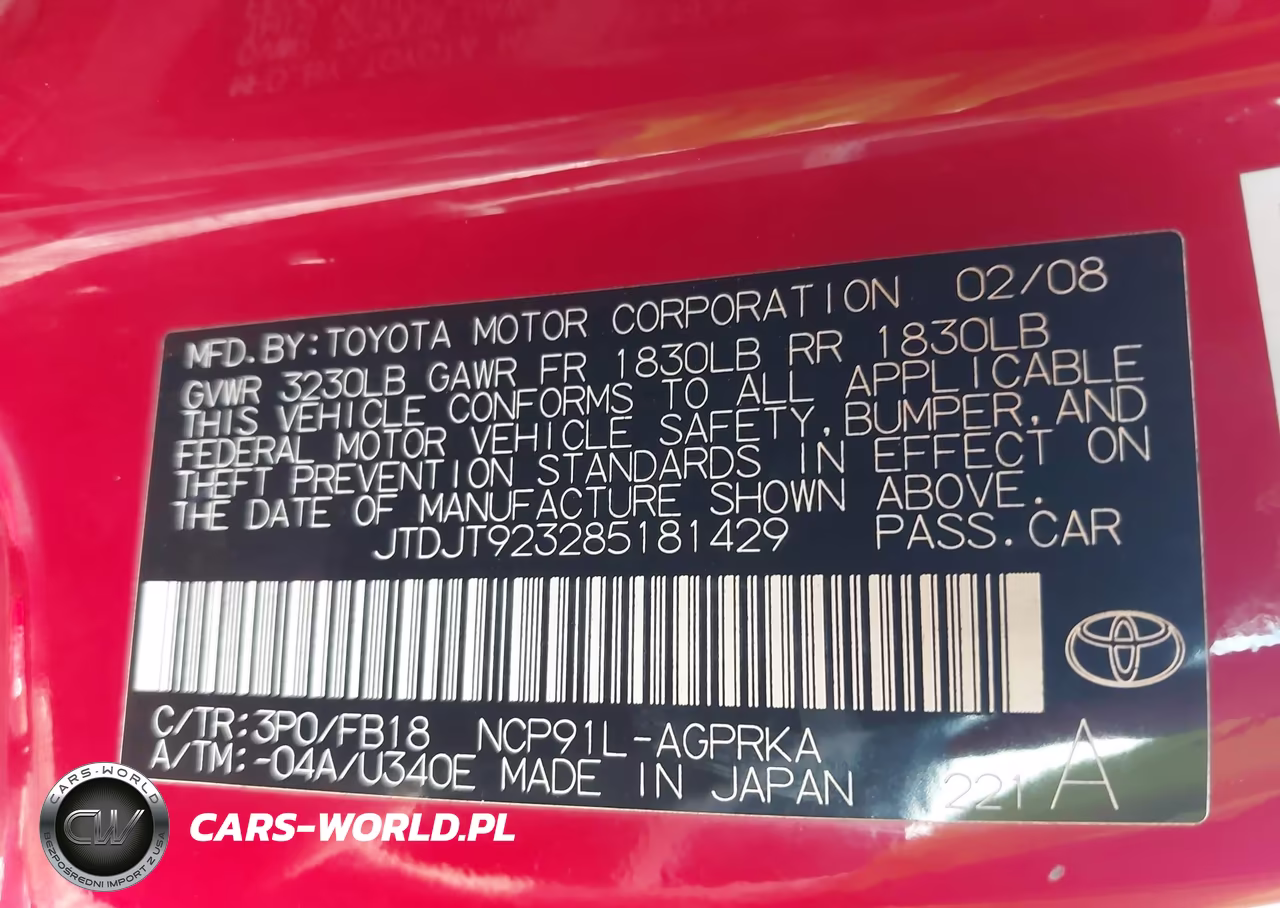 2008 Toyota Yaris VIN:JTDJT923285181429 - 9