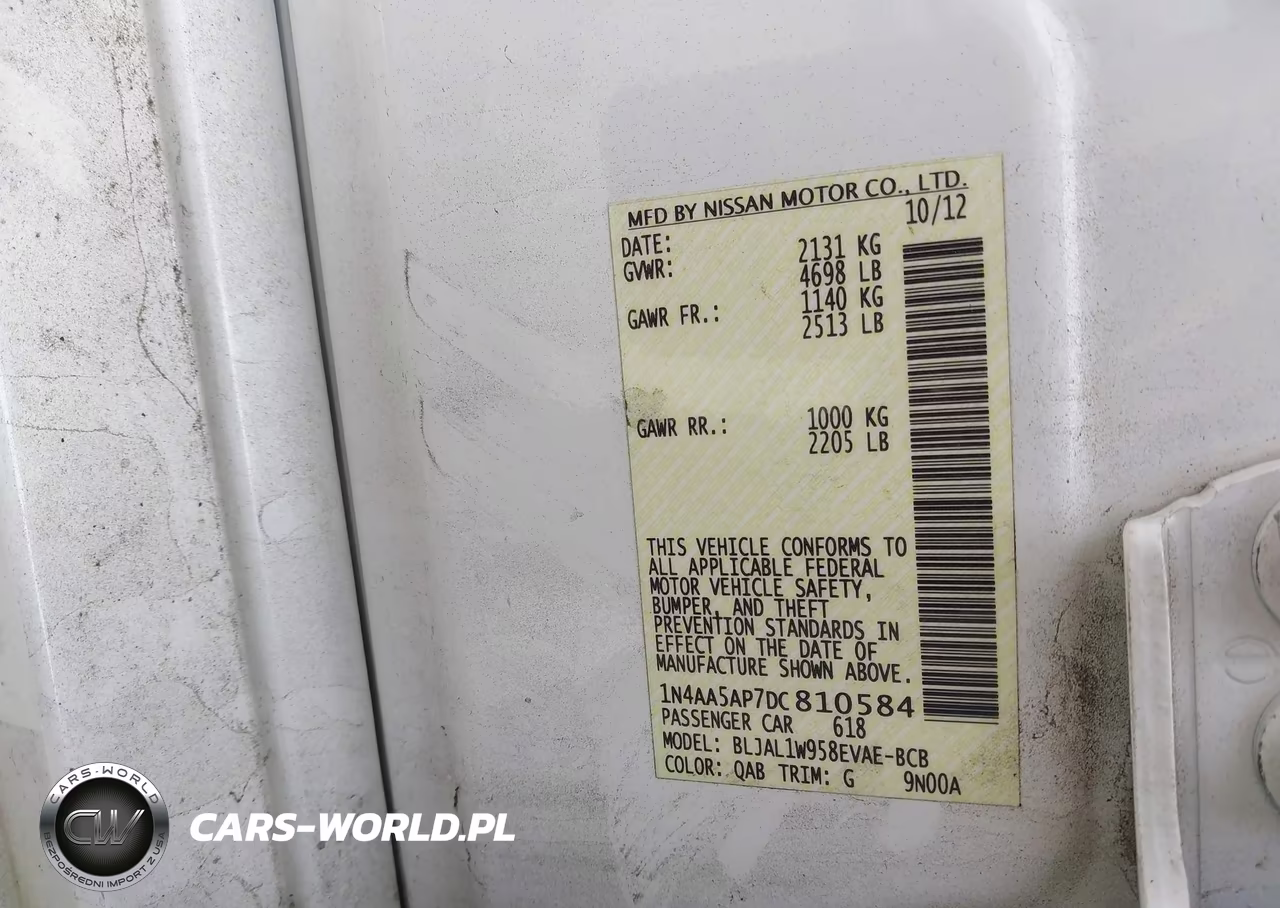 2013 Nissan Maxima 3.5 Sv VIN:1N4AA5AP7DC810584 - 9