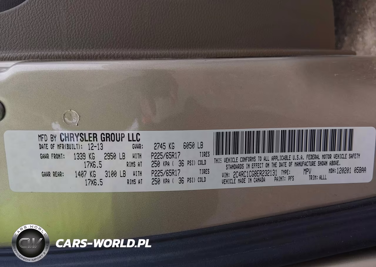 2014 Chrysler Town & Country Touring-L VIN:2C4RC1CG8ER232131 - 9