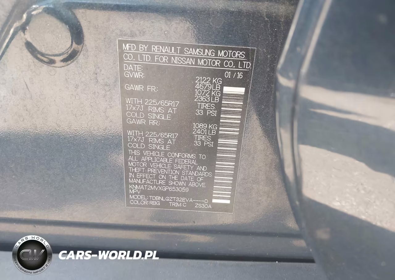2016 Nissan Rogue Sv VIN:KNMAT2MVXGP653059 - 9