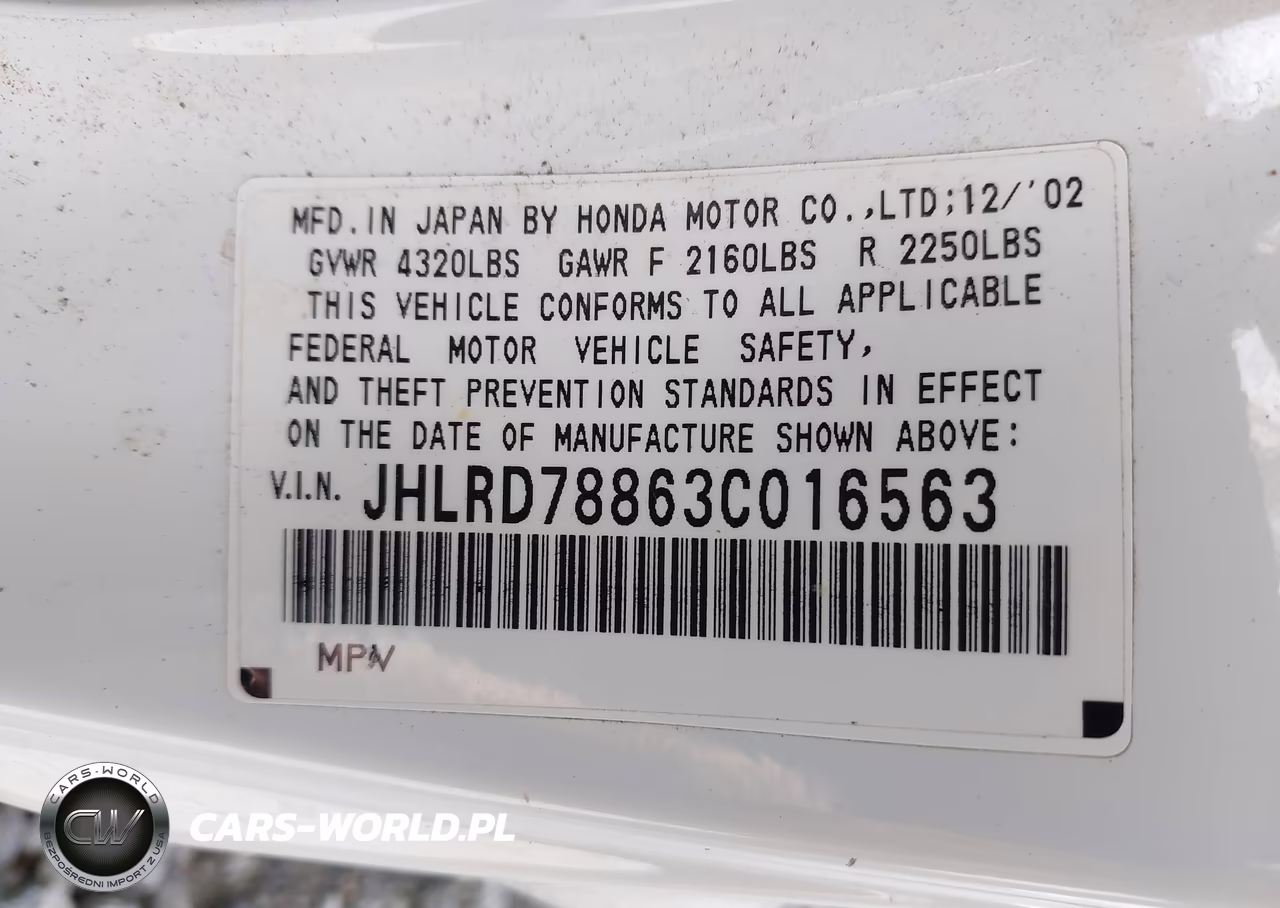 2003 Honda Cr-V Ex VIN:JHLRD78863C016563 - 9