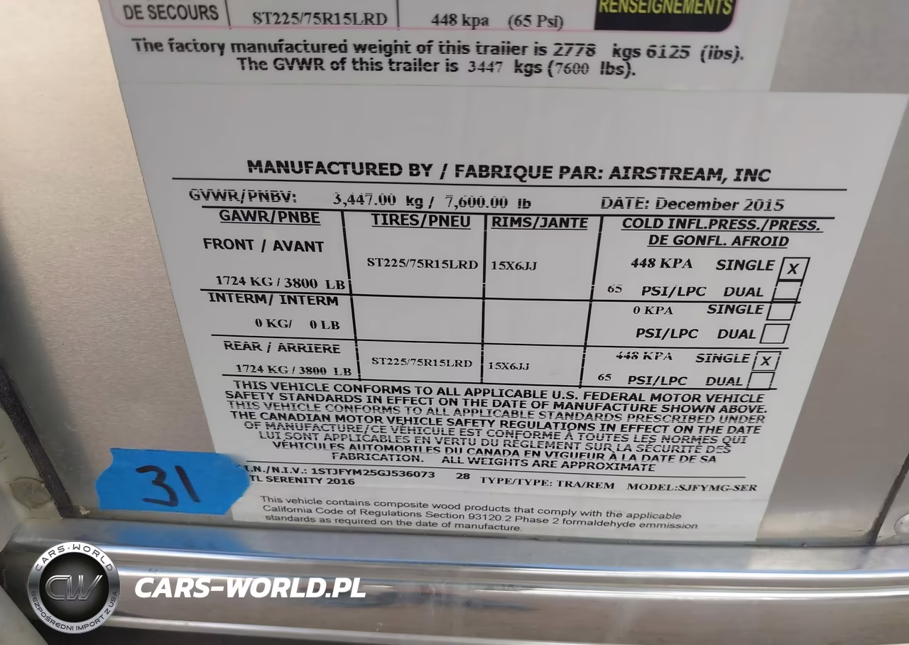 2016 Airstream Other VIN:1STJFYM25GJ536073 - 9